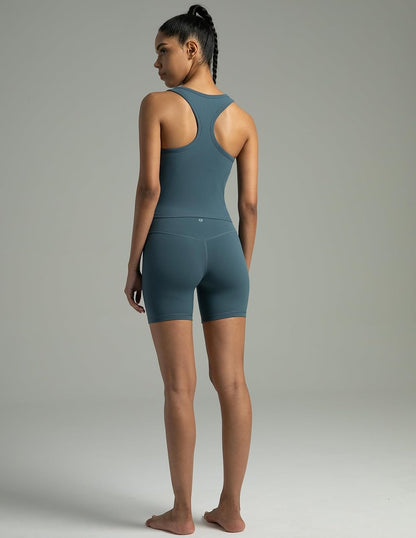 Colorfulkoala Women’s High-Waist Yoga Shorts 6"