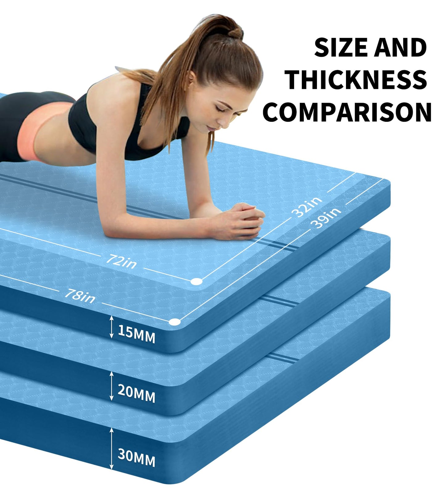 Nuveti Large Thick Yoga & Exercise Mat with Bag