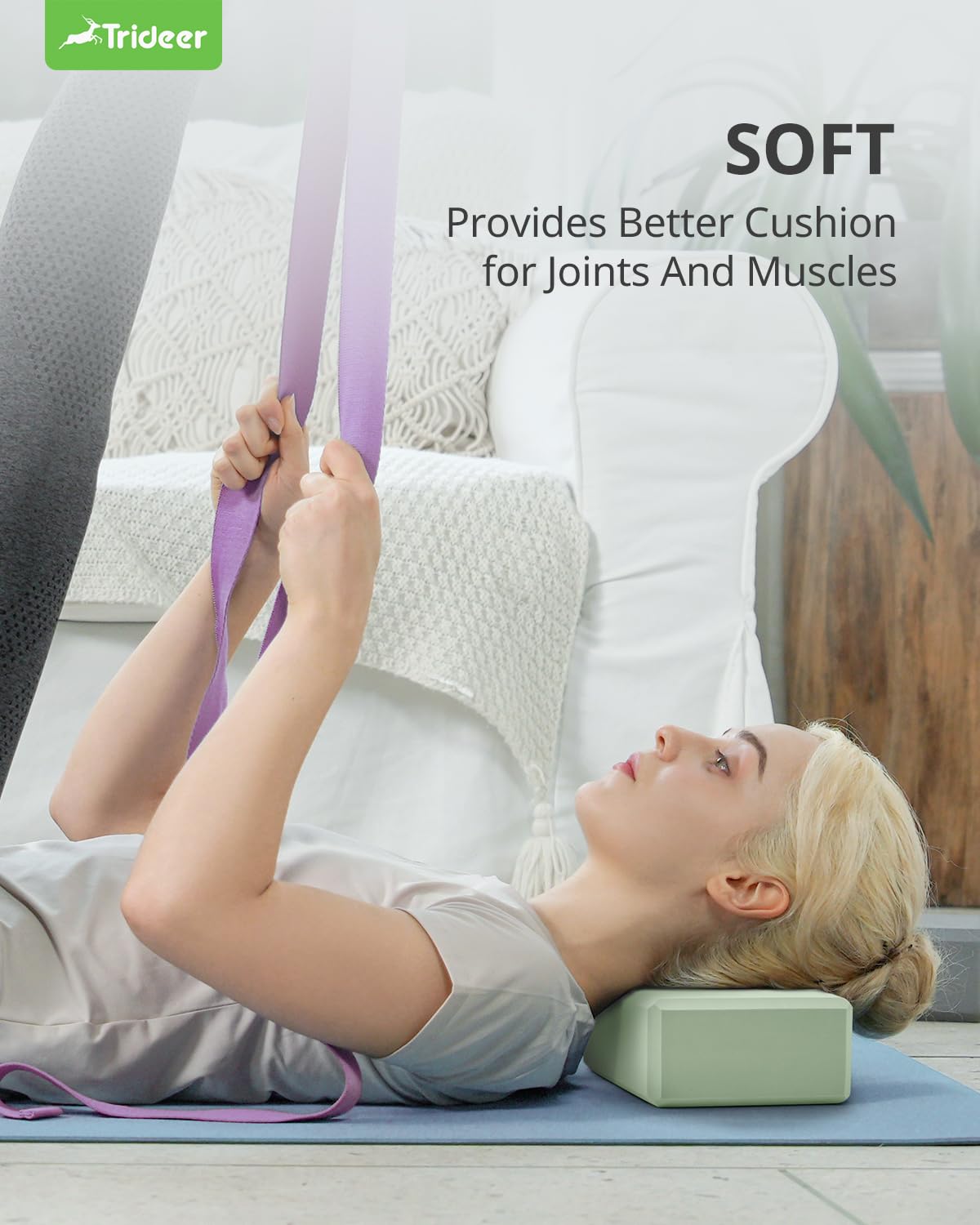 Trideer Yoga Blocks 2-Pack – Non-Slip Foam