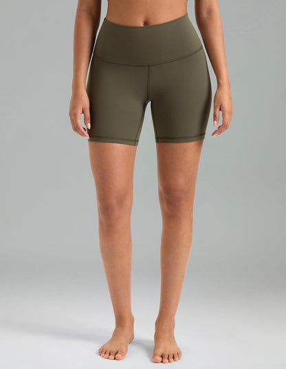 Colorfulkoala Women’s High-Waist Yoga Shorts 6"