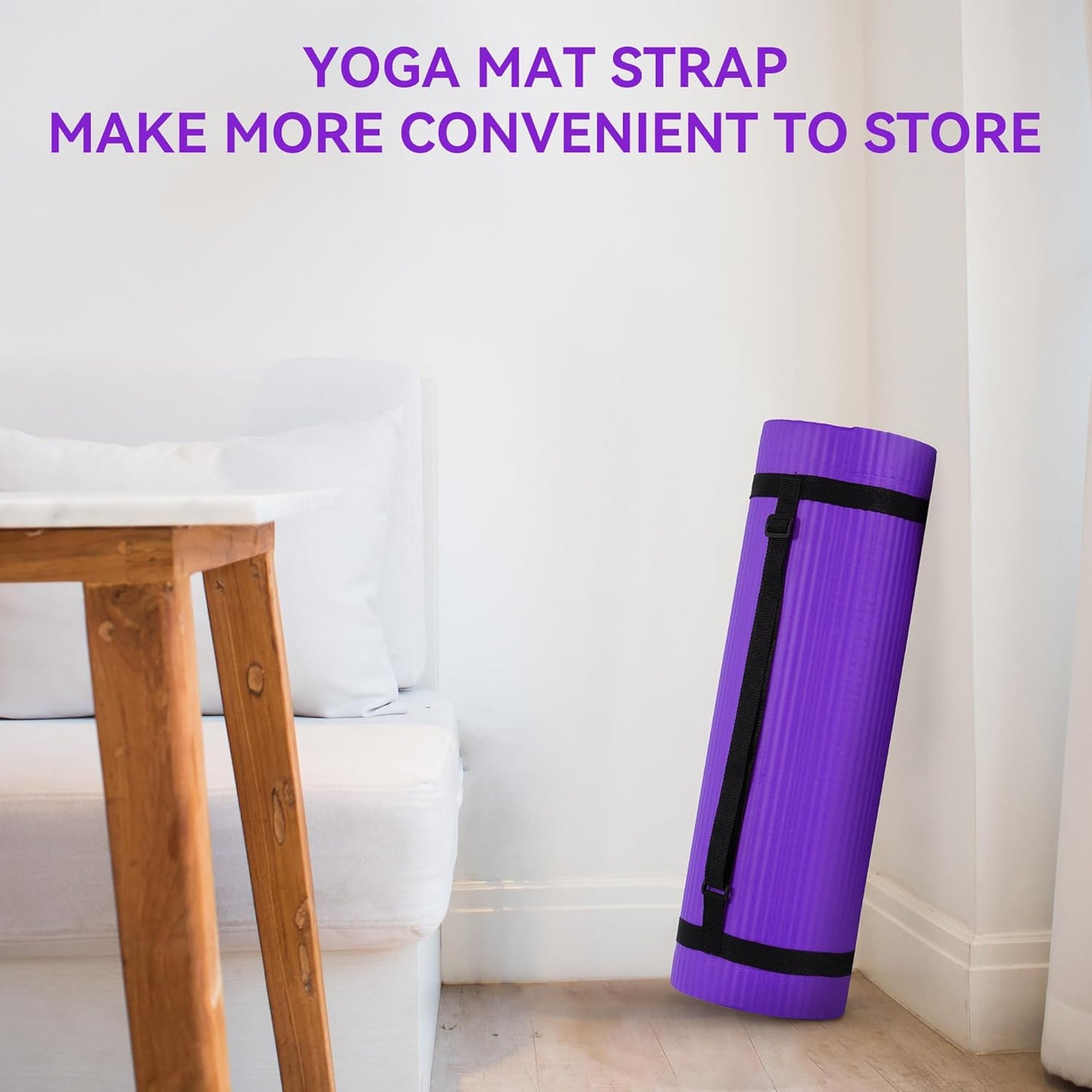 Extra Thick 1/2" High-Density Yoga Mat with Strap