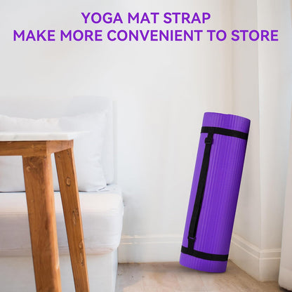 Extra Thick 1/2" High-Density Yoga Mat with Strap
