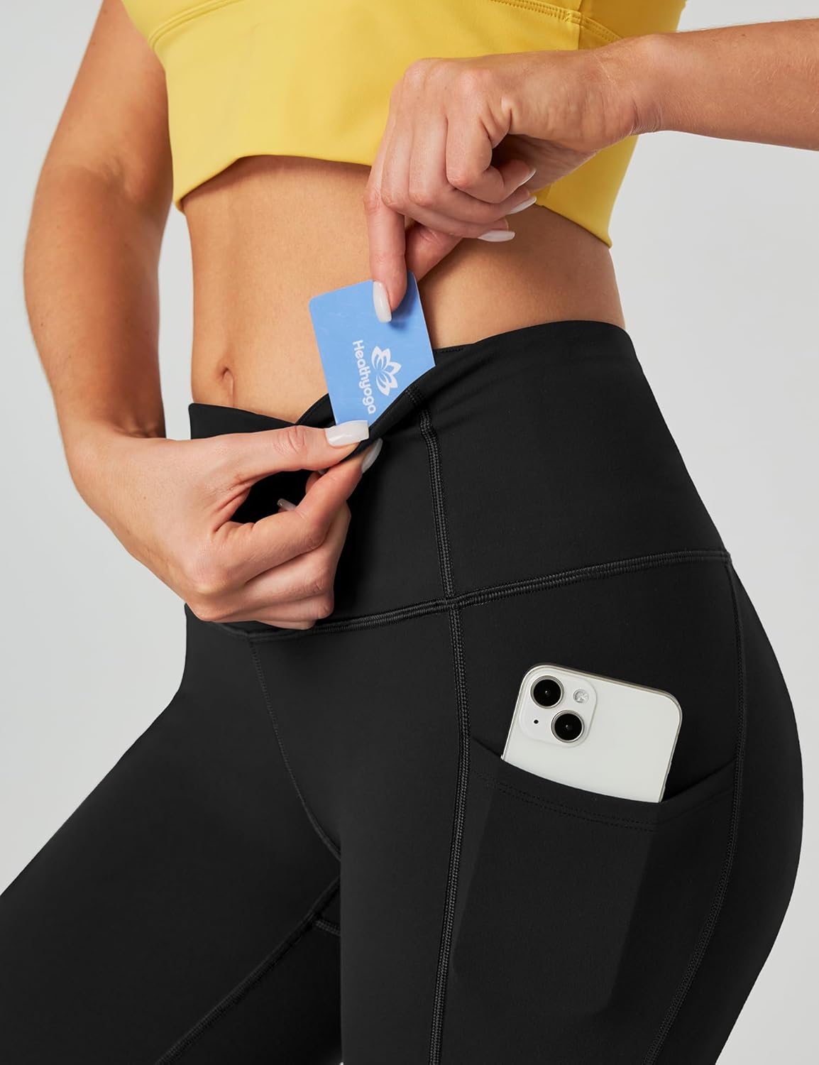Heathyoga Women’s Capri Leggings with Pockets