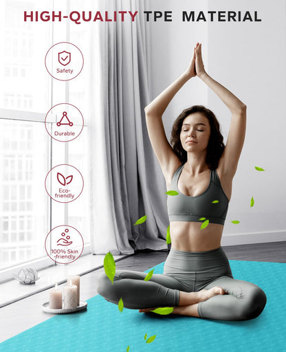 HAPBEAR Large Non-Slip Yoga Mat with Accessories