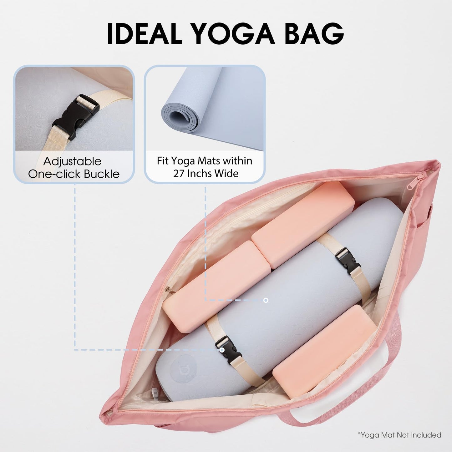 Large Yoga Mat Bag with Shoe & Wet Pocket