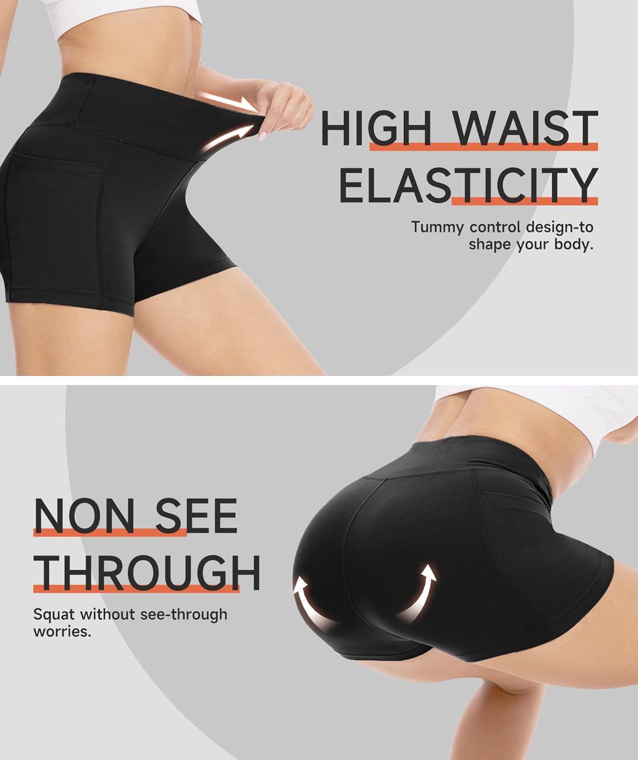 Women’s High-Waist Biker Shorts with Pockets