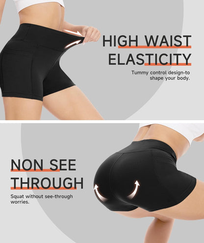 Women’s High-Waist Biker Shorts with Pockets