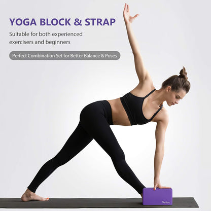 Syntus Yoga Block & Strap Set for Pilates & Fitness
