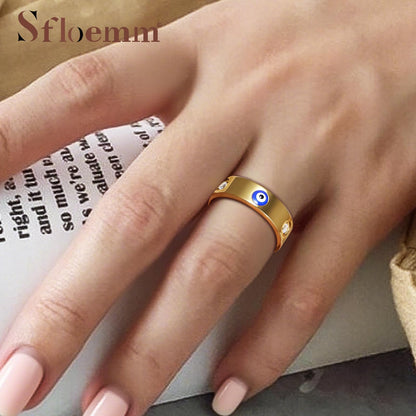 18K Gold Evil Eye Ring