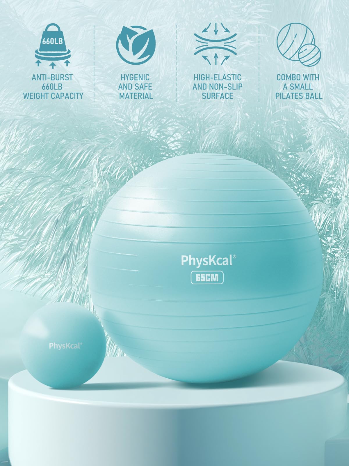 Yoga Ball with Pump – 4 Sizes for Fitness & Therapy