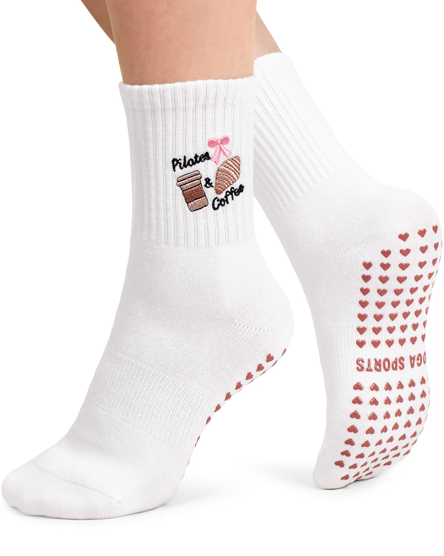 YeuG Non-Slip Pilates Socks for Women (4/6 Pairs)