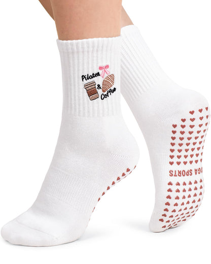 YeuG Non-Slip Pilates Socks for Women (4/6 Pairs)