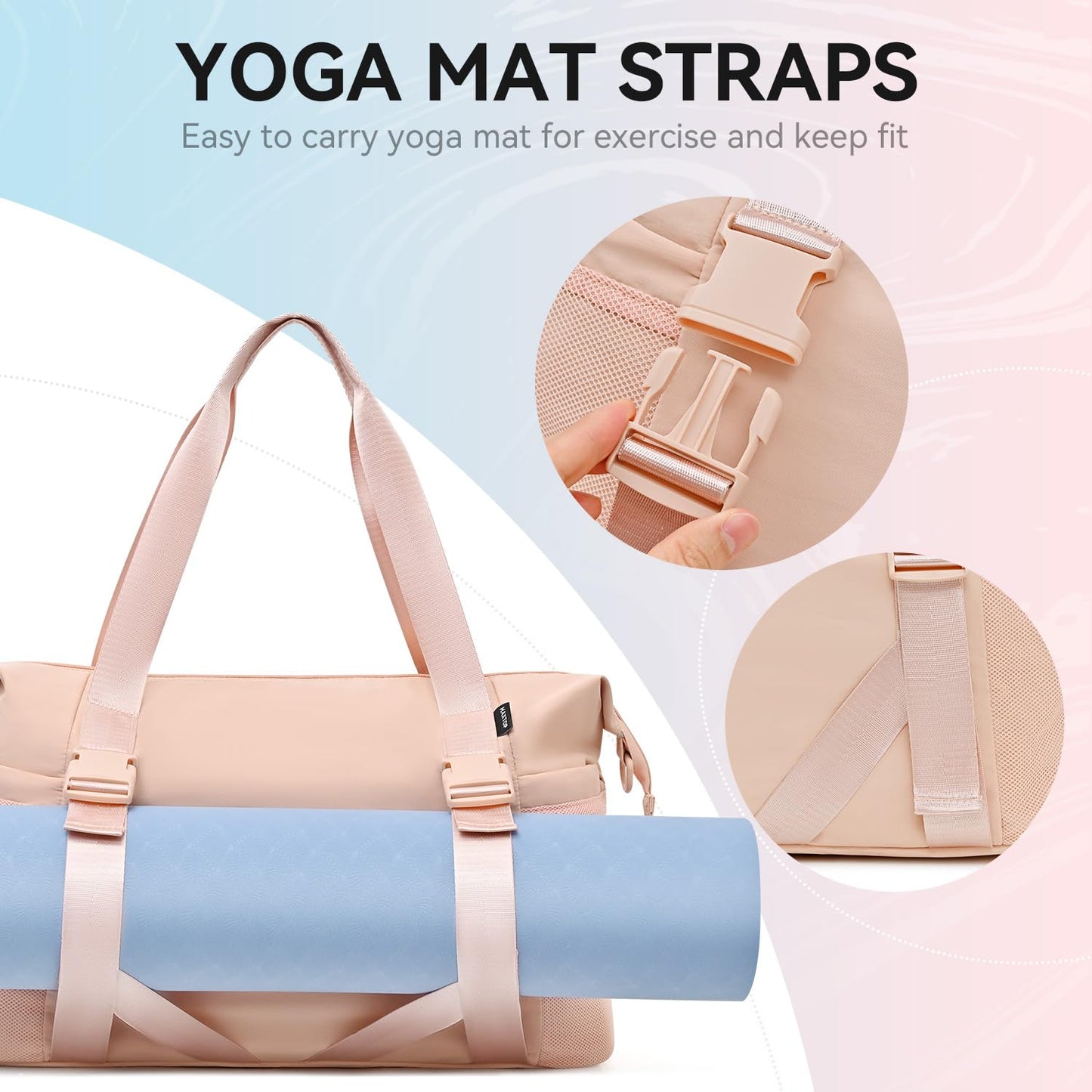 MAXTOP Women’s Gym & Yoga Duffle Bag with Shoe Pouches