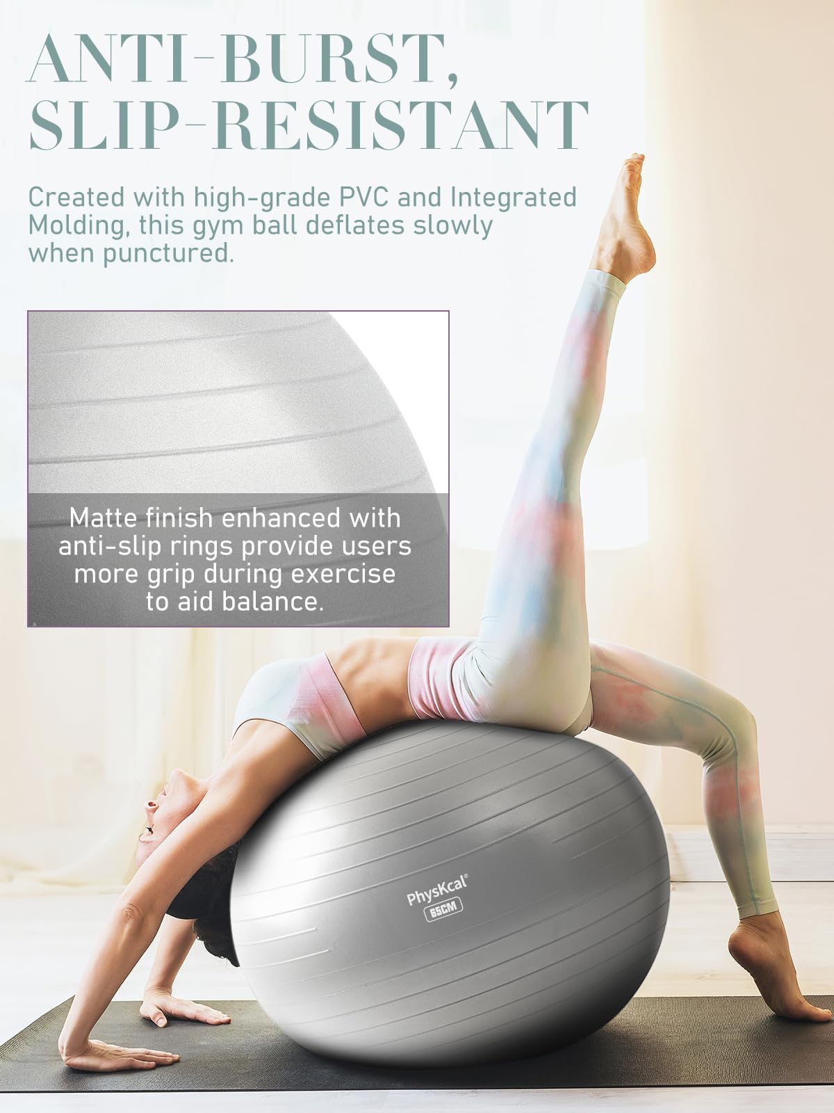Yoga Ball with Pump – 4 Sizes for Fitness & Therapy