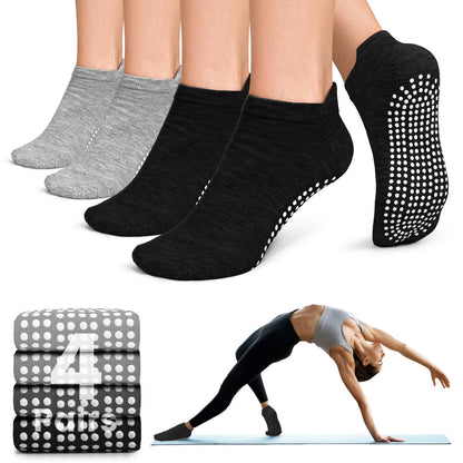 YeuG Non-Slip Pilates Socks for Women (4/6 Pairs)