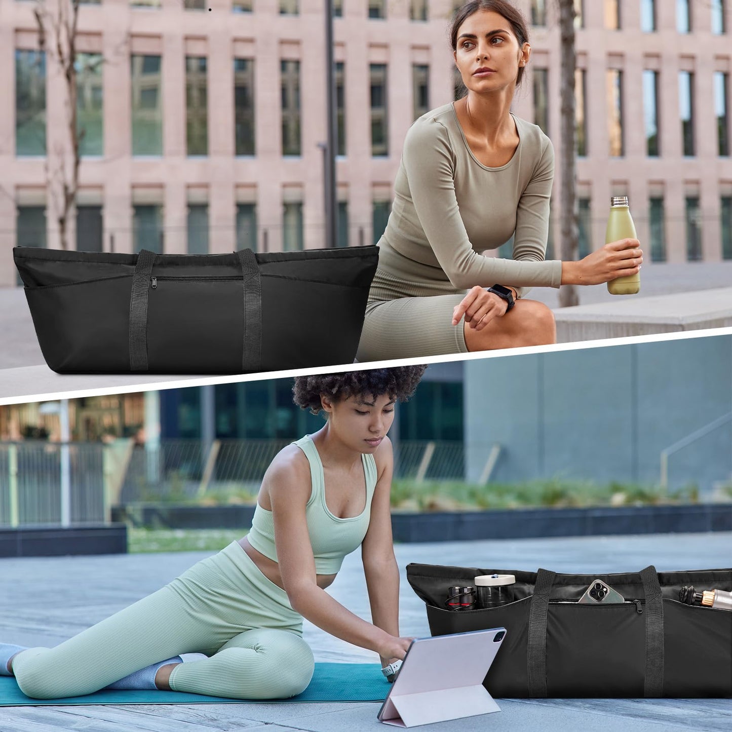 Large Yoga Mat Bag with Shoe & Wet Pocket