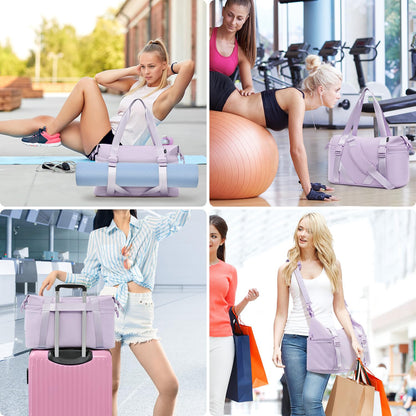 MAXTOP Women’s Gym & Yoga Duffle Bag with Shoe Pouches
