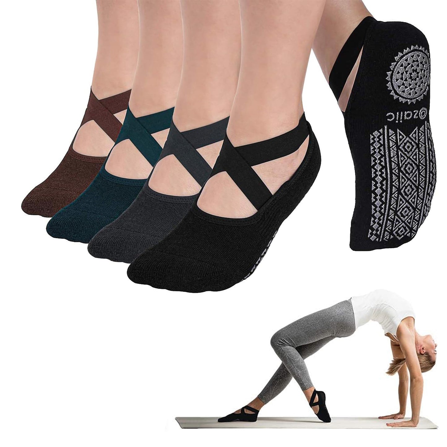 Ozaiic Non-Slip Yoga Socks for Women