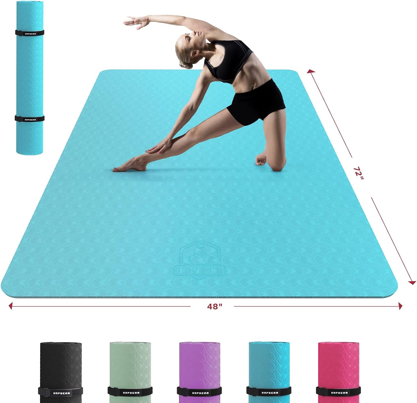 HAPBEAR Extra-Large Non-Slip Yoga & Exercise Mat