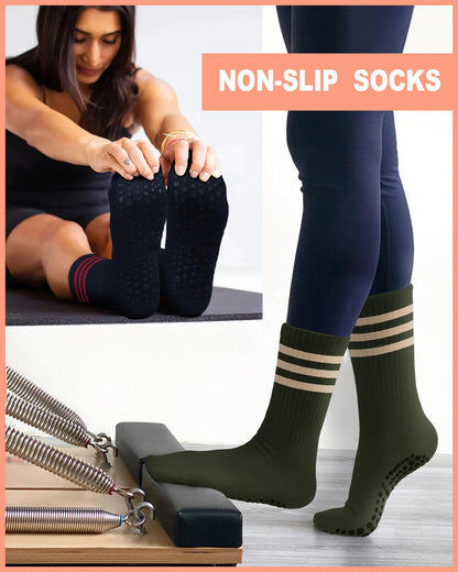 6 Pairs Women’s Non-Slip Pilates & Yoga Socks