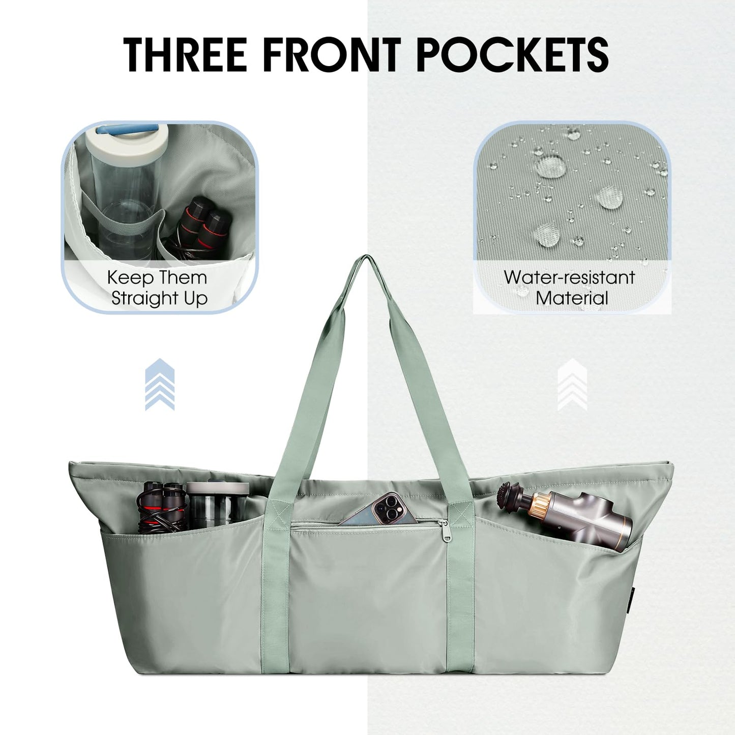 Large Yoga Mat Bag with Shoe & Wet Pocket