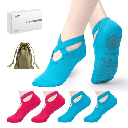 BKP Non-Slip Yoga & Pilates Grip Socks for Women