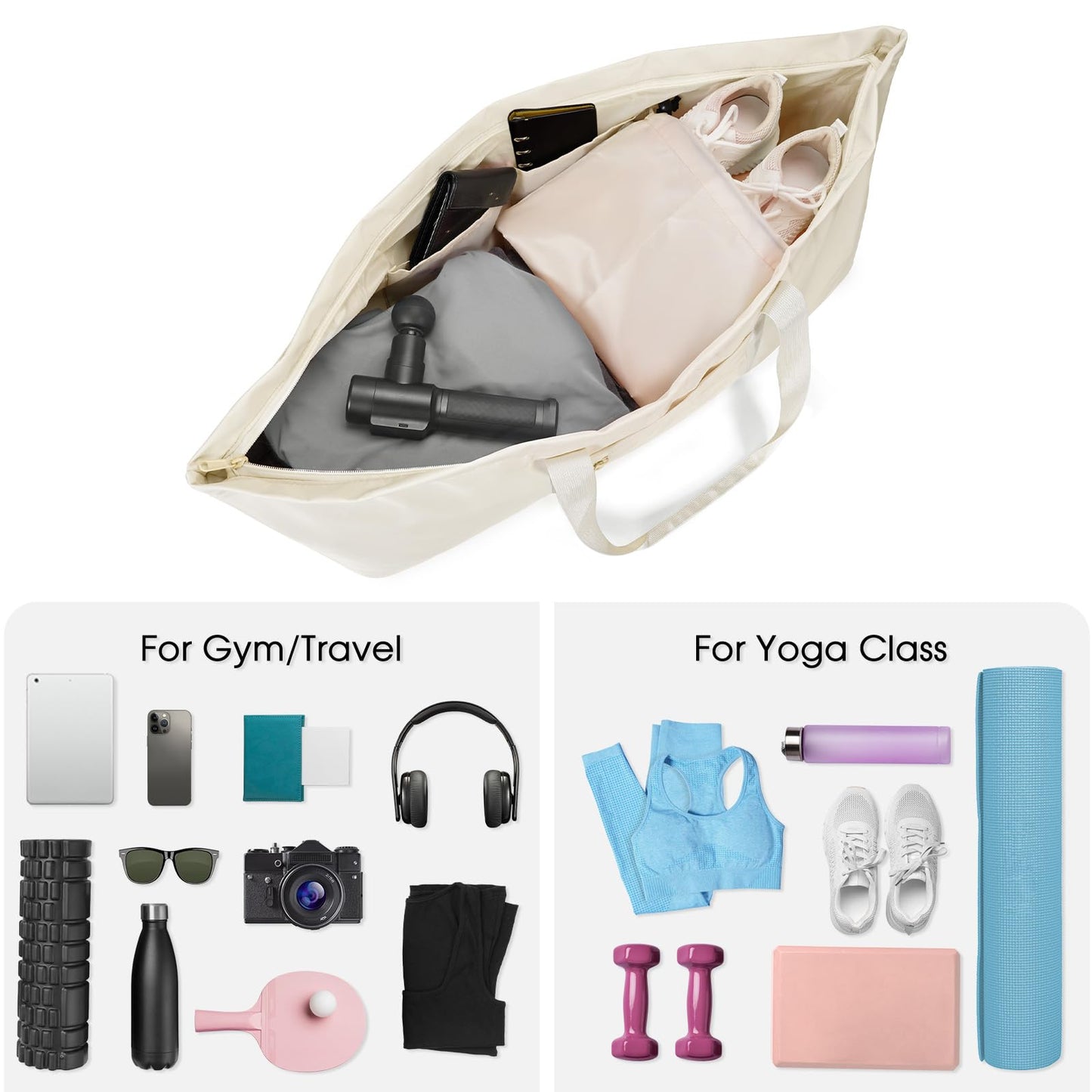 Large Yoga Mat Bag with Shoe & Wet Pocket