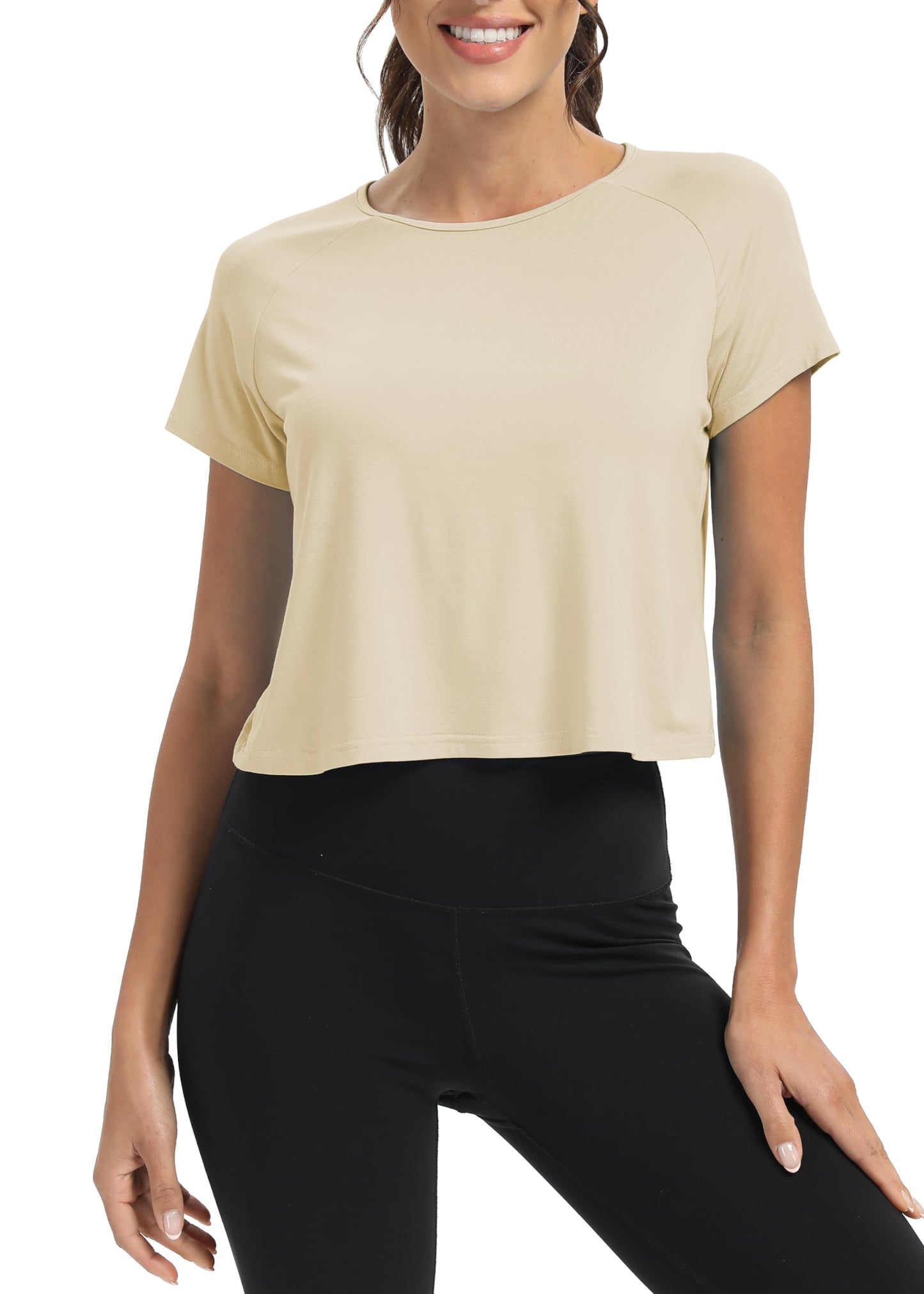 Mippo Women’s Cropped Split Back Workout Top