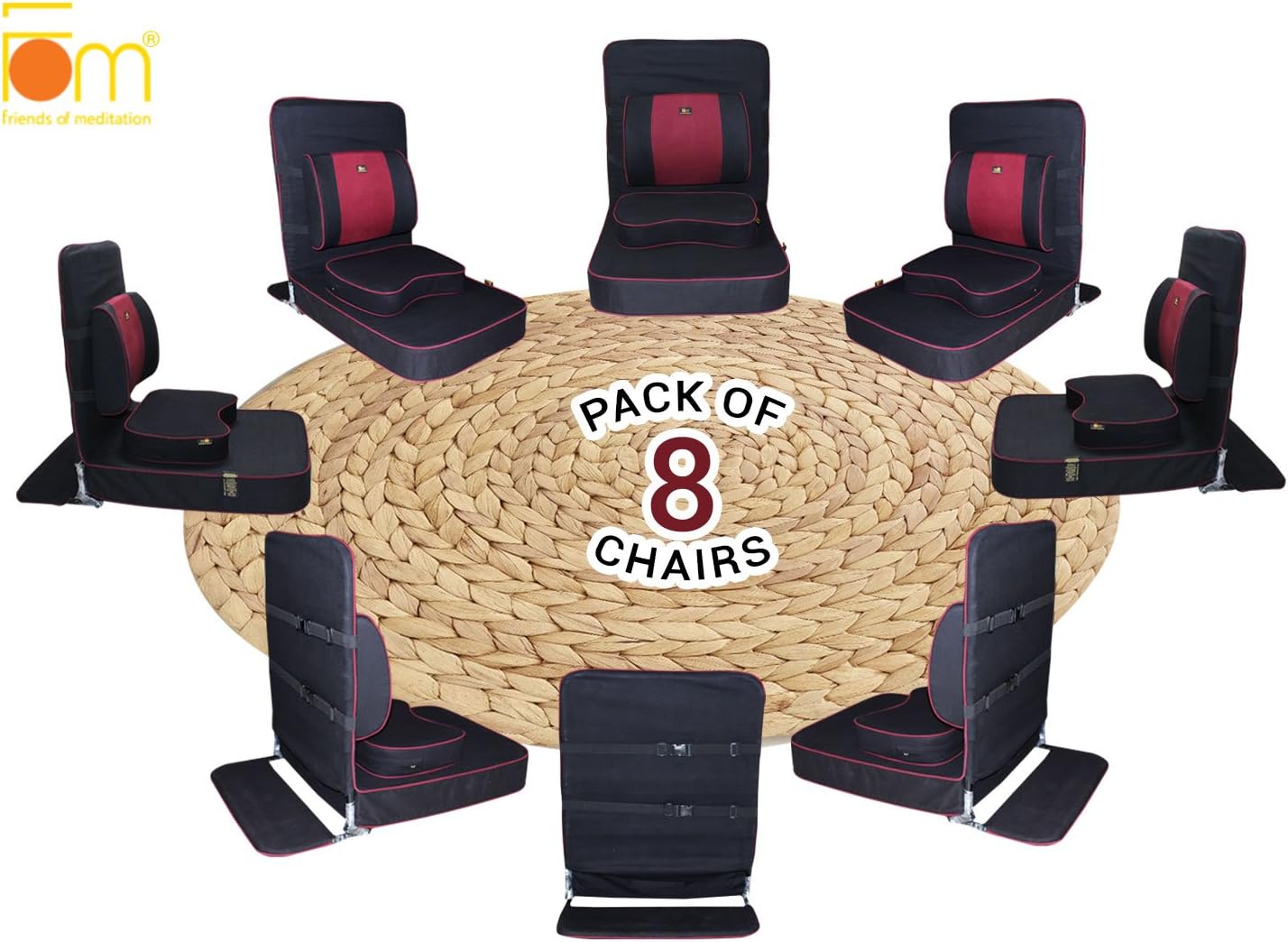 Extra Large Meditation Chair, Black (8-Pack)