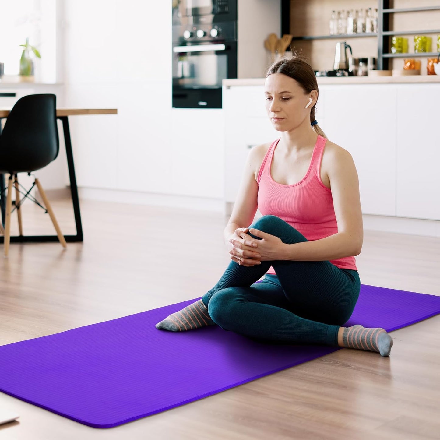 Extra Thick 1/2" High-Density Yoga Mat with Strap