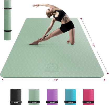 HAPBEAR Extra-Large Non-Slip Yoga & Exercise Mat
