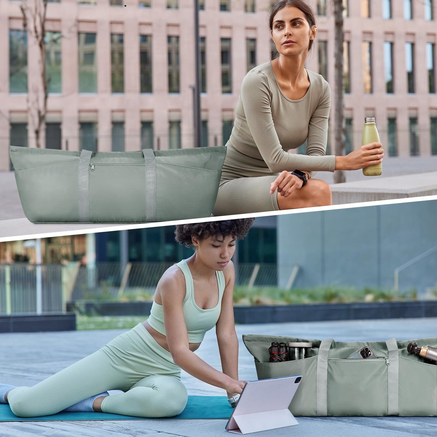 Large Yoga Mat Bag with Shoe & Wet Pocket