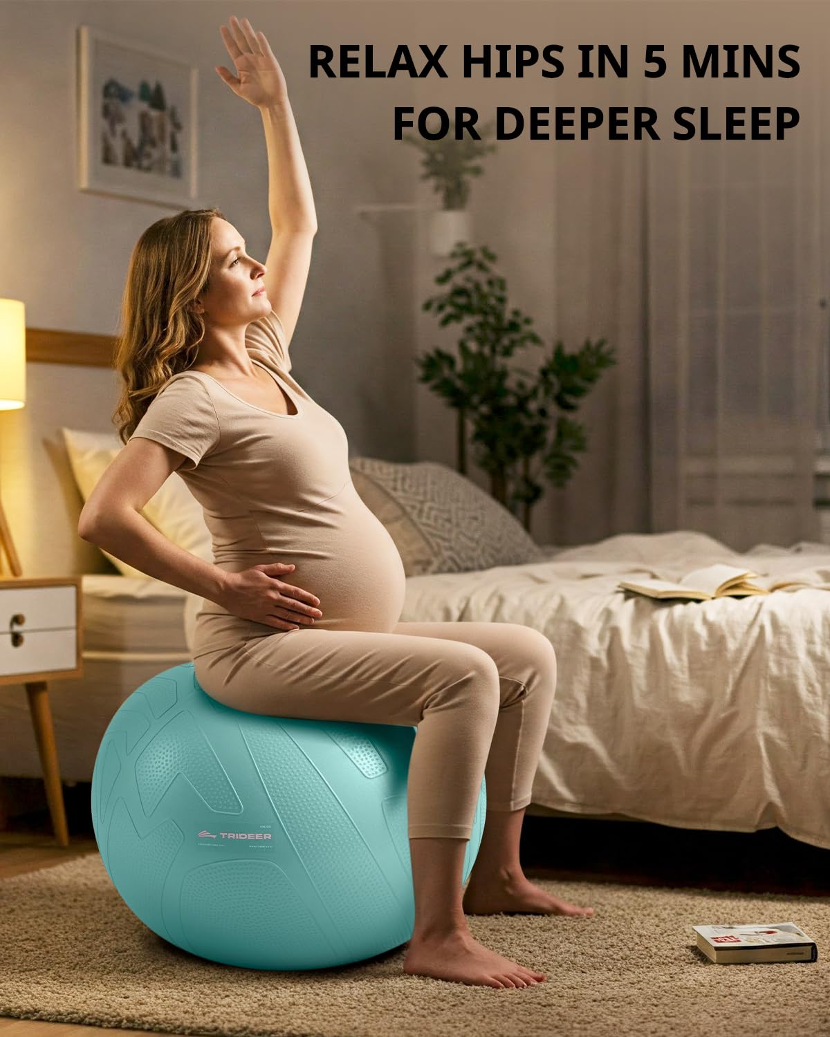 Trideer Pregnancy Yoga Ball – 440LB Anti-Burst, Non-Slip