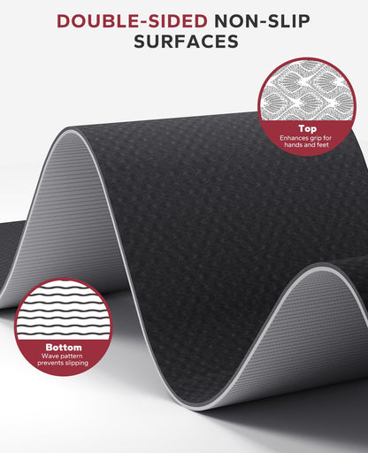 HAPBEAR Large Non-Slip Yoga Mat with Accessories