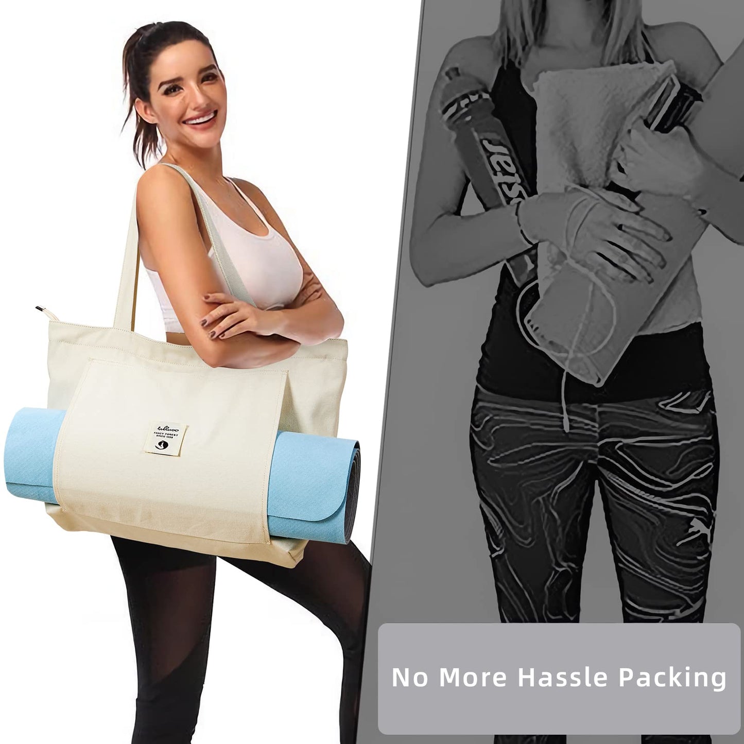 WLLWOO Yoga Mat Tote Bag for Women