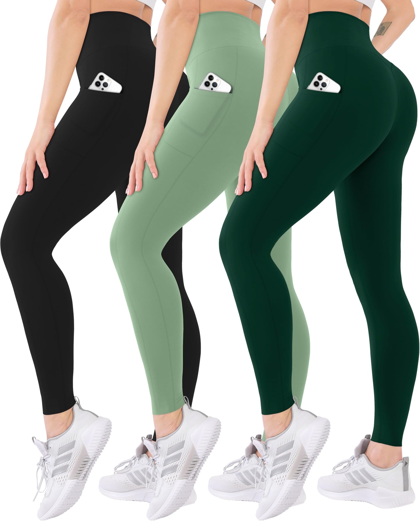 Blisset 3-Pack High Waisted Leggings for Women