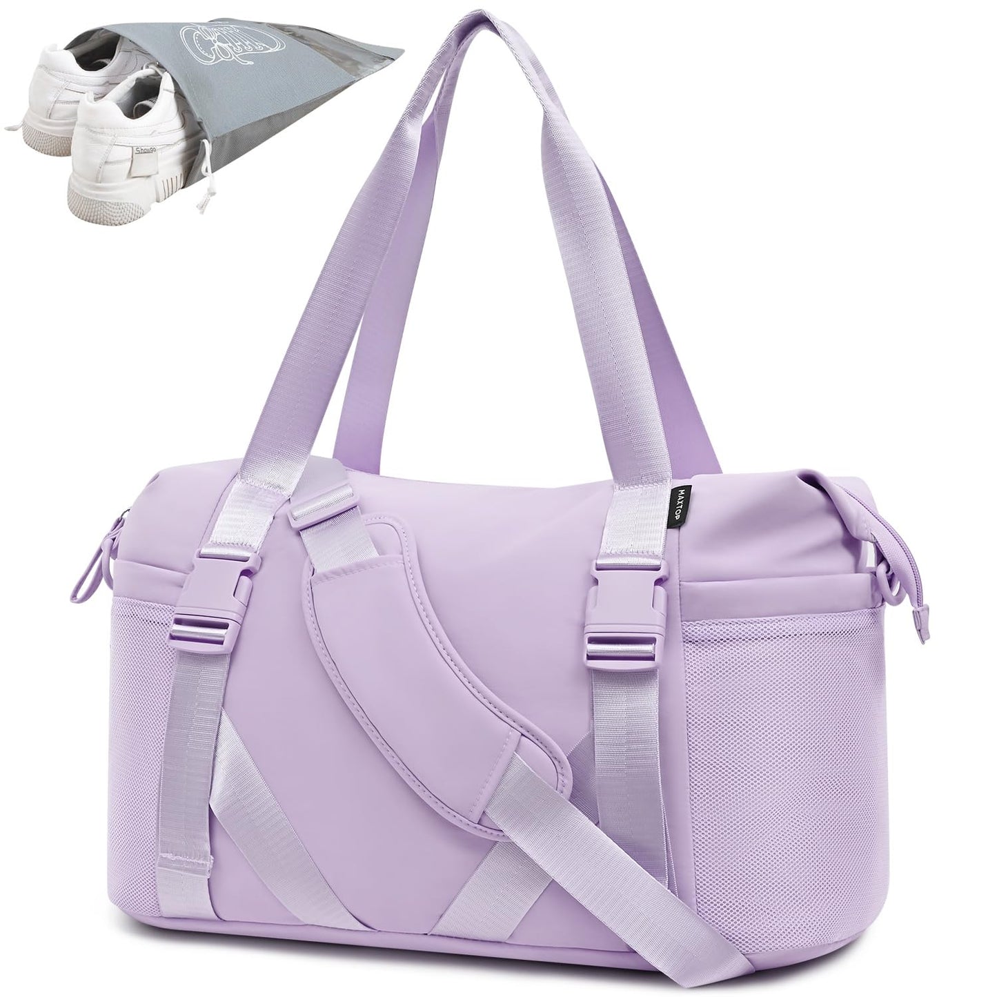 MAXTOP Women’s Gym & Yoga Duffle Bag with Shoe Pouches