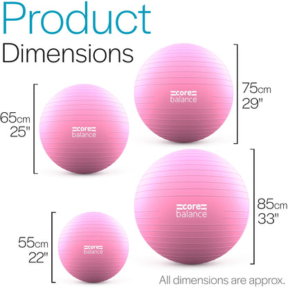 Exercise Ball – Anti-Burst, Slip-Resistant, with Pump