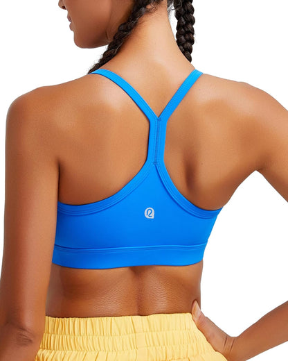 RUNNING GIRL Ruched V-Neck Sports Bra