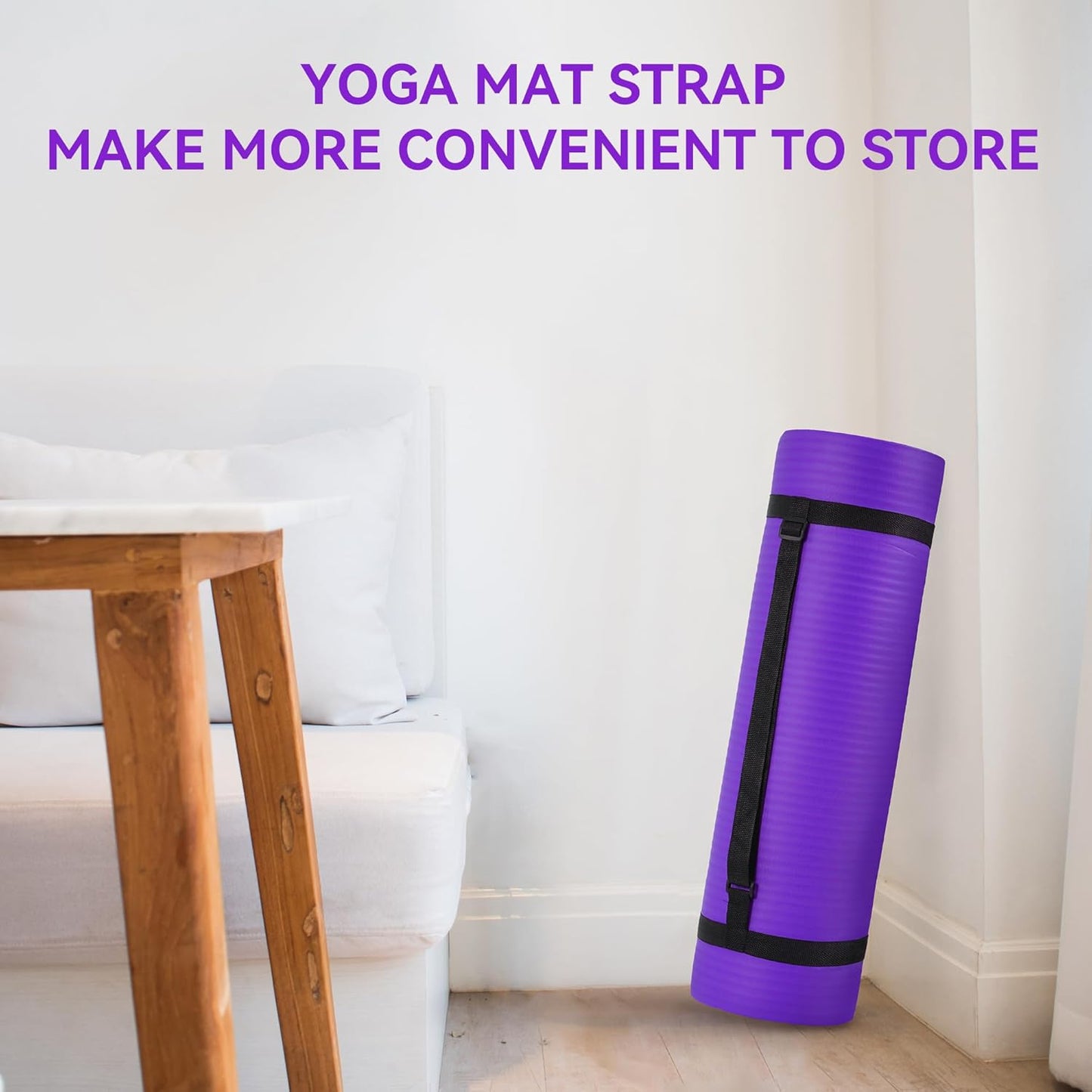 Extra Thick 1/2" High-Density Yoga Mat with Strap