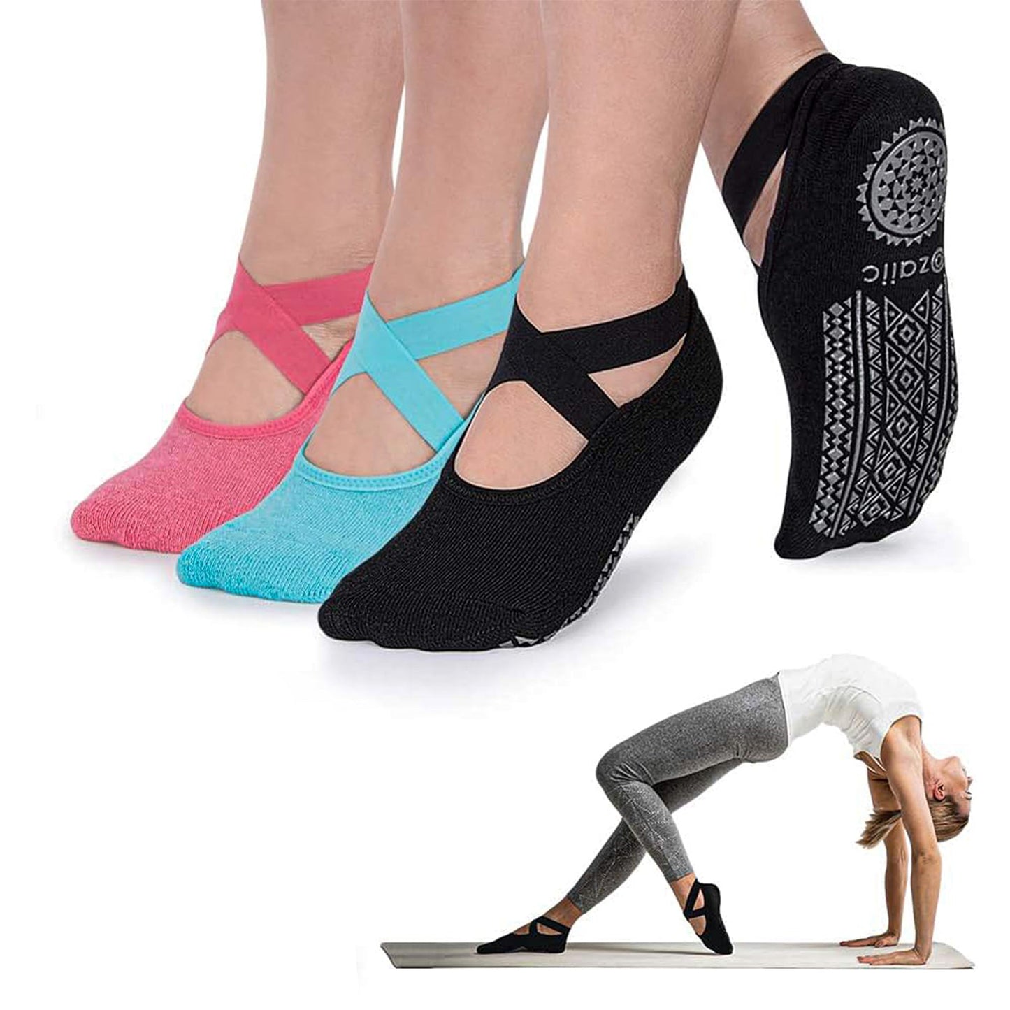 Ozaiic Non-Slip Yoga Socks for Women