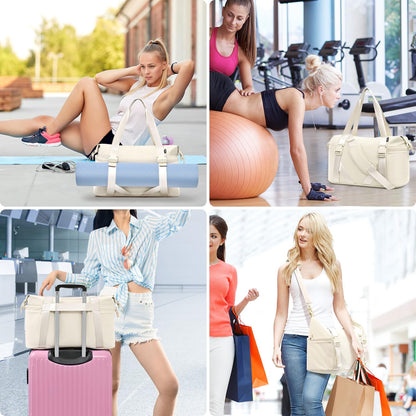 MAXTOP Women’s Gym & Yoga Duffle Bag with Shoe Pouches
