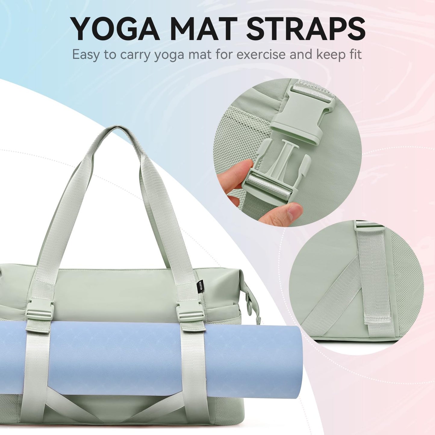 MAXTOP Women’s Gym & Yoga Duffle Bag with Shoe Pouches