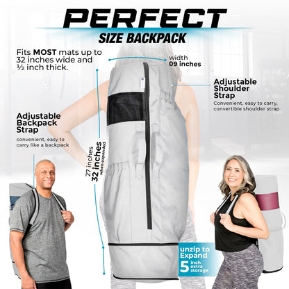 MAGNILAY Yoga Mat Bag with Adjustable Strap & Pockets