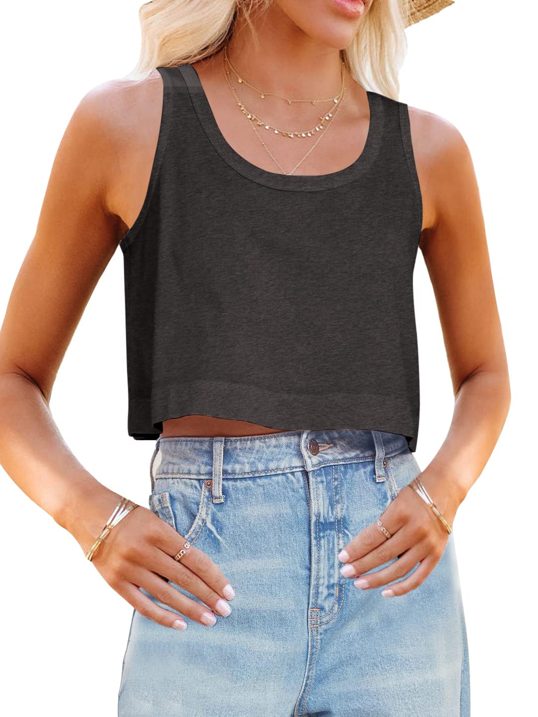 Aoysky Women’s Cotton Crop Tank Top
