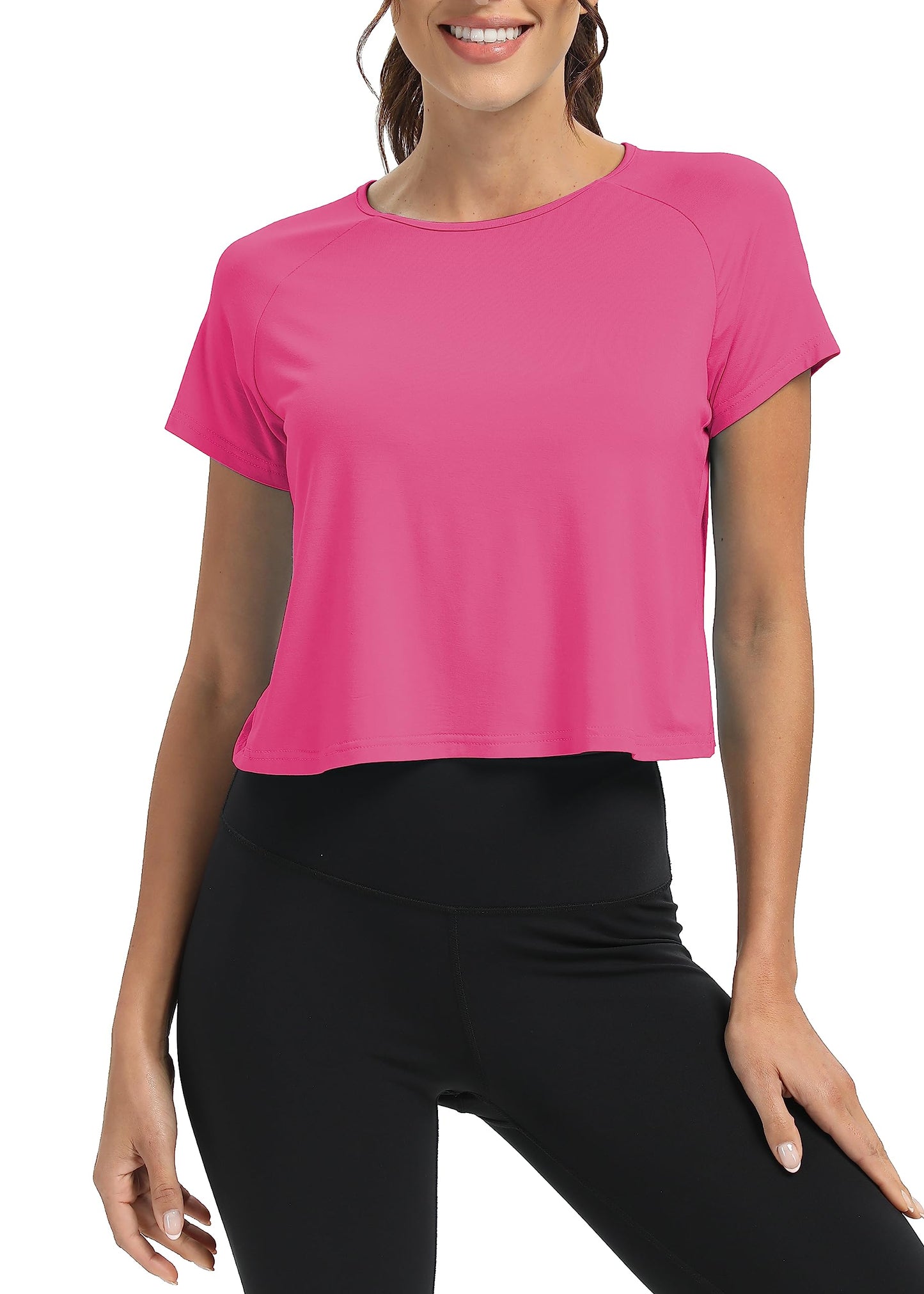 Mippo Women’s Cropped Split Back Workout Top