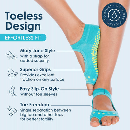 Tucketts Toeless Grip Pilates Socks for Women
