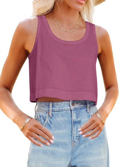 Aoysky Women’s Cotton Crop Tank Top