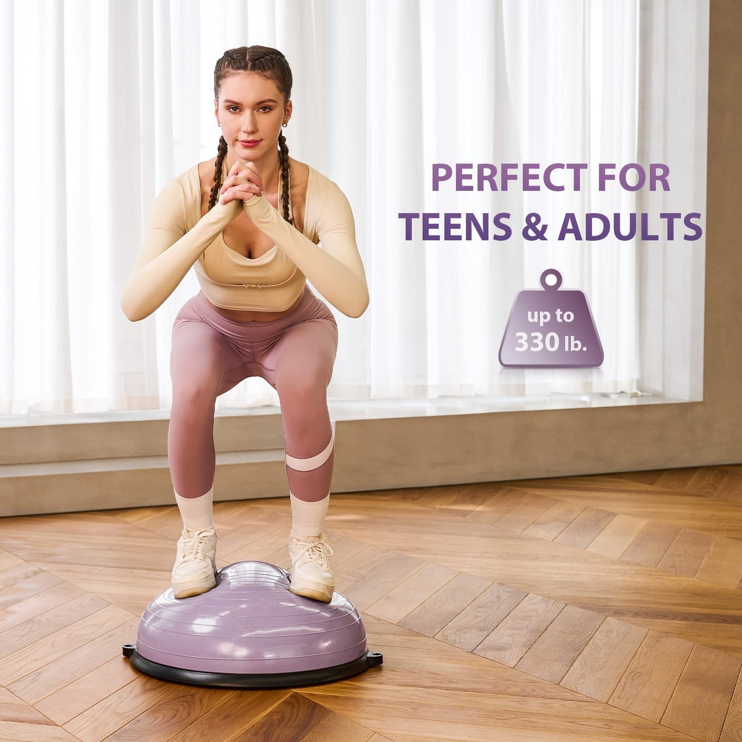 ZELUS Balance Ball Trainer with Resistance Bands