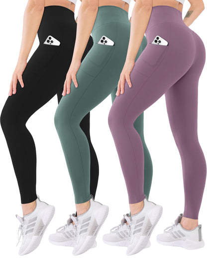 Blisset 3-Pack High Waisted Leggings for Women